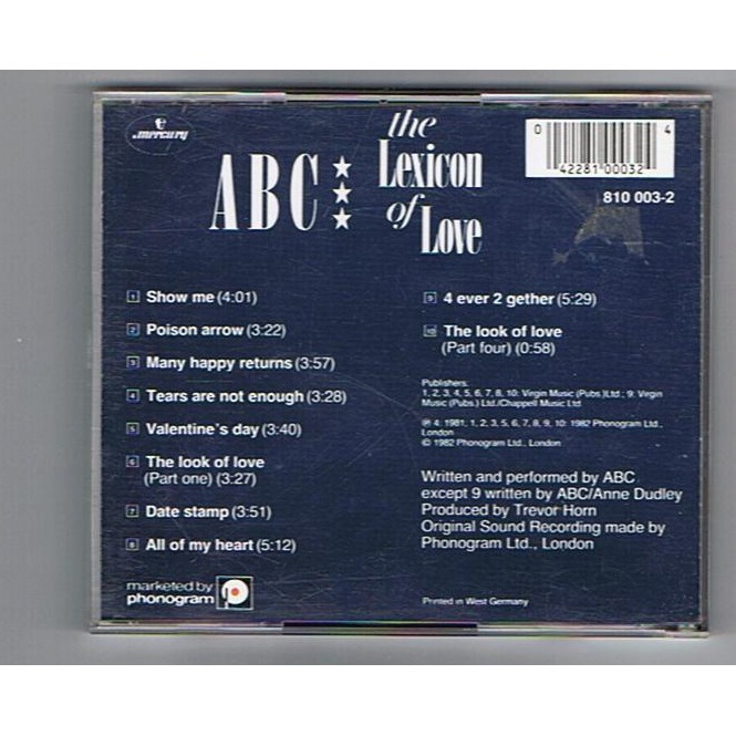 ABC - The Lexicon Of Love at Discogs