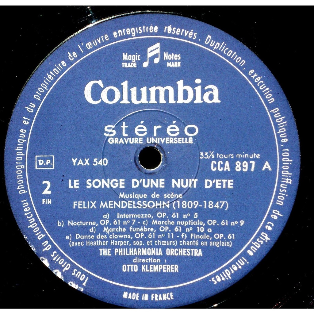 Felix Mendelssohn Le Songe D Une Nuit D été Mendelssohn Le Songe D'une Nuit D'été - Heather Harper Janet Baker