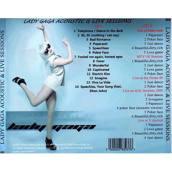 Acoustic & live sessions by Lady Gaga, CD x 2 with avefenixrecords ...