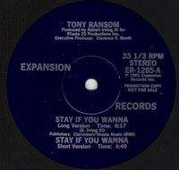 TONY RANSOM - stay if you wanna / think before you do