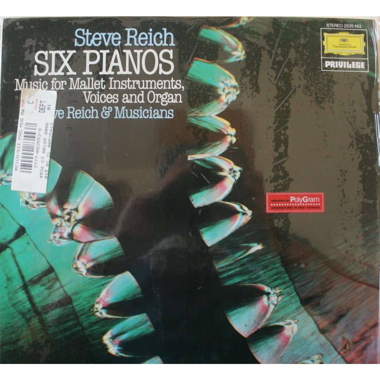 Six pianos music for mallet instruments by Steve Reich, LP with