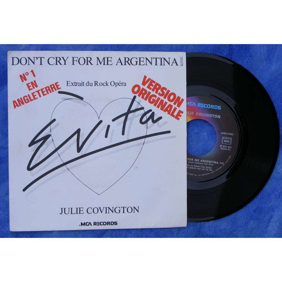 Don't Cry For Me Argentina / Rainbow High By Julie Covington, SP With ...