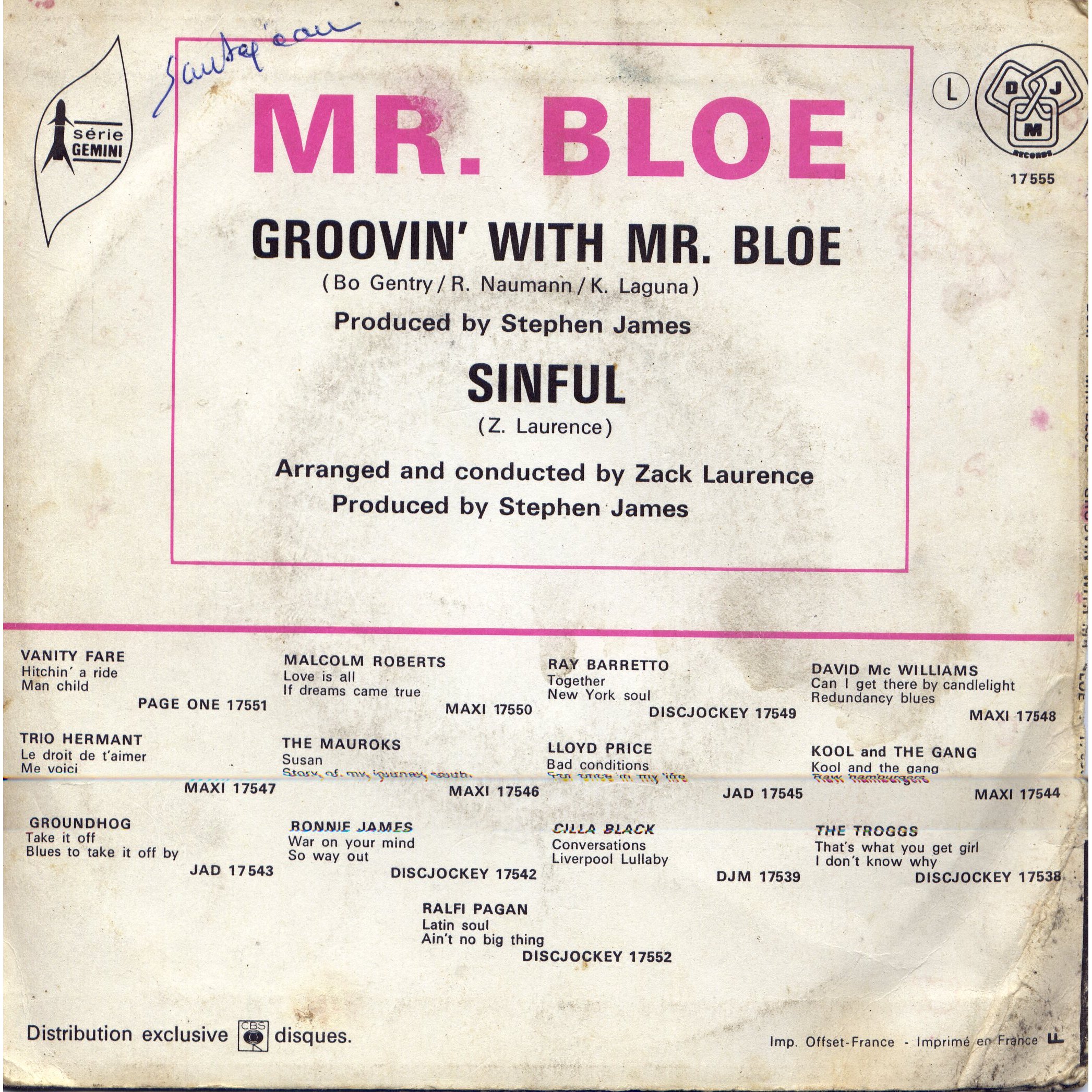 mr. Bloe groovin' with mr. bloe / sinful