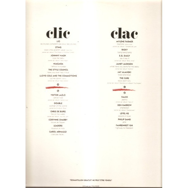  mylene farmer the cure lio johnny nash  -  une bonne clac aux vilaines petites oreilles 