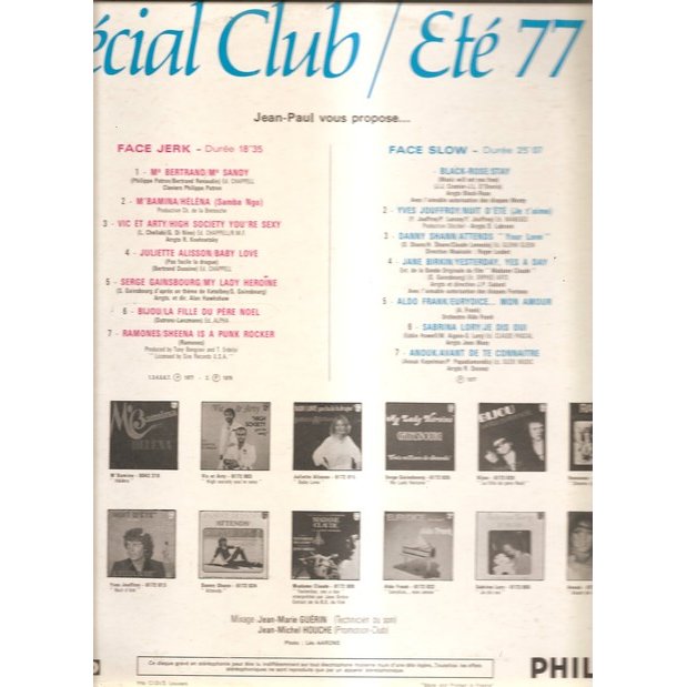  gainsbourg bijou ramones  -  special club ete 77 promo 