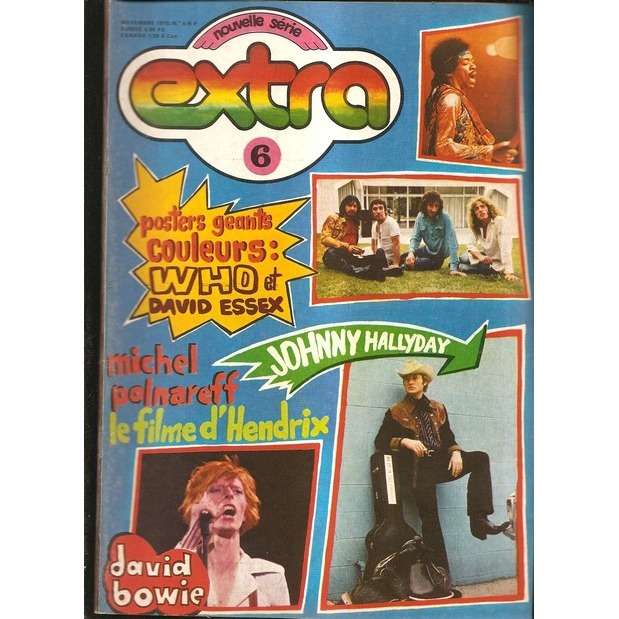  jimi hendrix johnny hallyday who bowie  -  extra 6 novembre 1975 