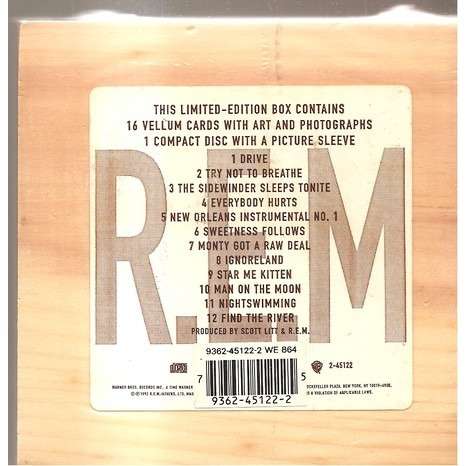 Automatic for the people limited edition box by R.E.M, CD + bonus with  rockinronnie - Ref:115370150