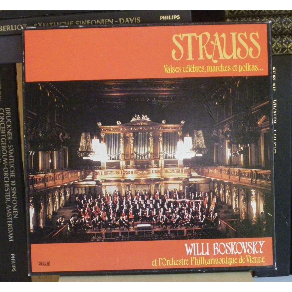 Johann Strauss family / Willi Boskovsky 3 x LP NM Johann Strauss family Valses, marches, polkas... Willi Boskovsky, Wiener Philharmoniker